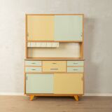Enchanting two-piece kitchen cabinet from the 1950s in typical pastel colours