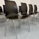 Set of 12 wooden and chrome chairs, Pagholz design from the 80s, vintage Pagwood.