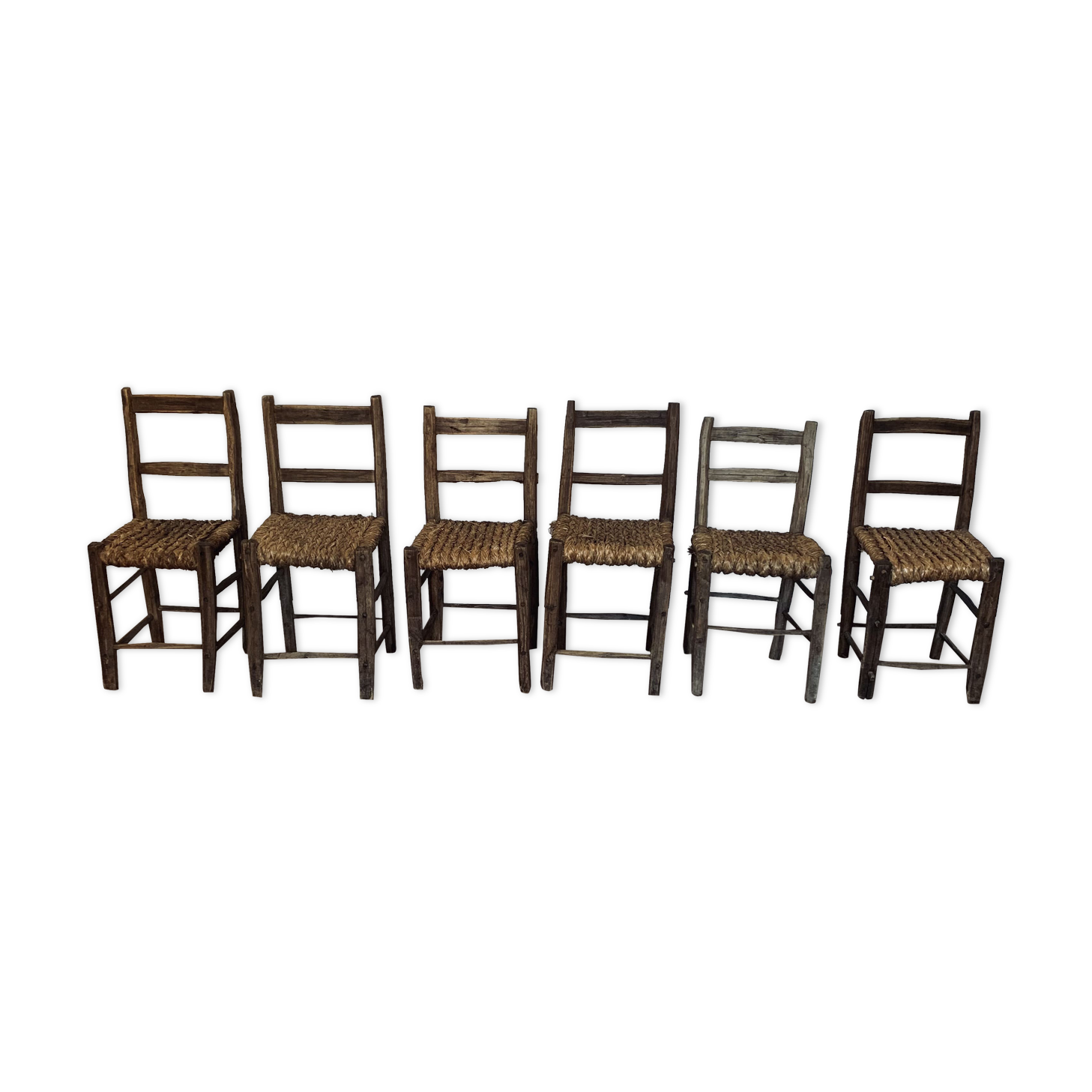 Ensemble de 6 chaises paillées