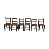 Ensemble de 6 chaises paillées