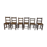 Ensemble de 6 chaises paillées