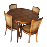 Louis Philippe-style cherry table with 4 chairs