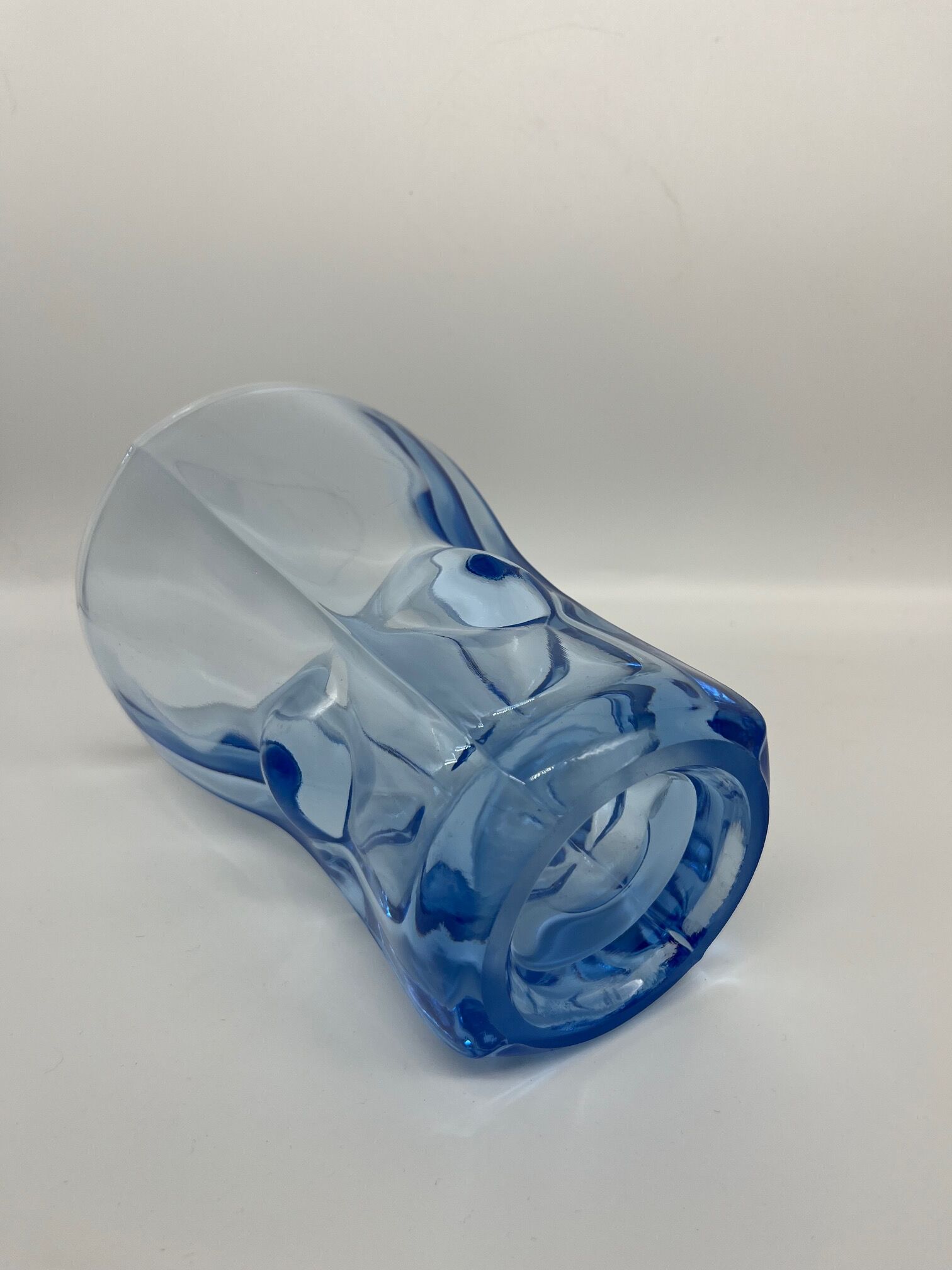 Blue glass vase 1950