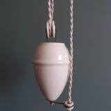 Adjustable "rise and fall" suspension, opaline and porcelain rise and fall