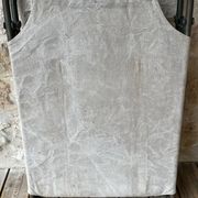 Antique folding military camp bed – khaki green canvas and metal