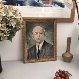 Portrait of a man in a suit, oil painting on canvas