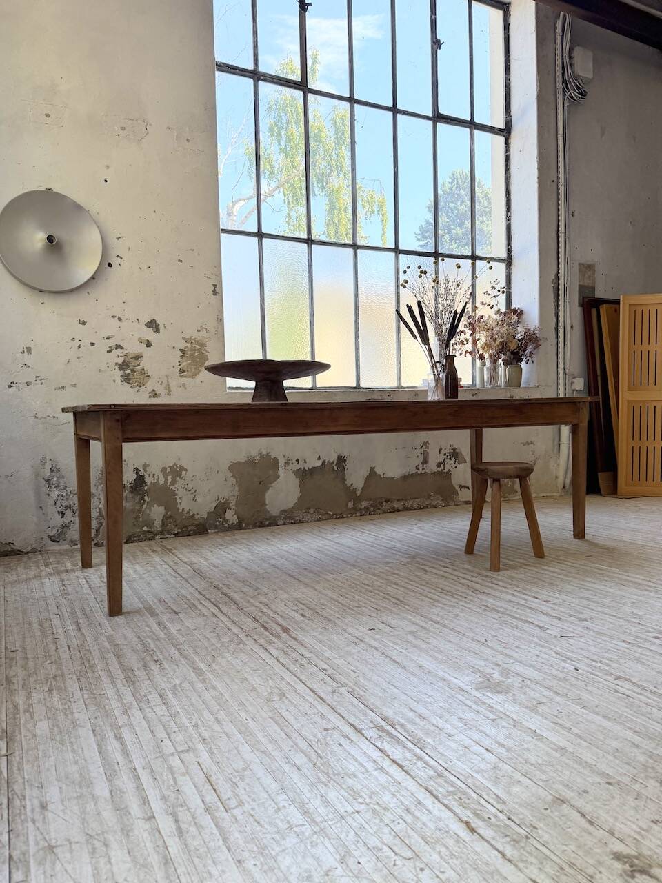 50s pine and oak farmhouse table 2.5m