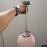 Ceiling lamp globe ball Art Deco opaline Clichy pink 1930
