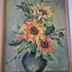 Signed painting depicting sunflowers