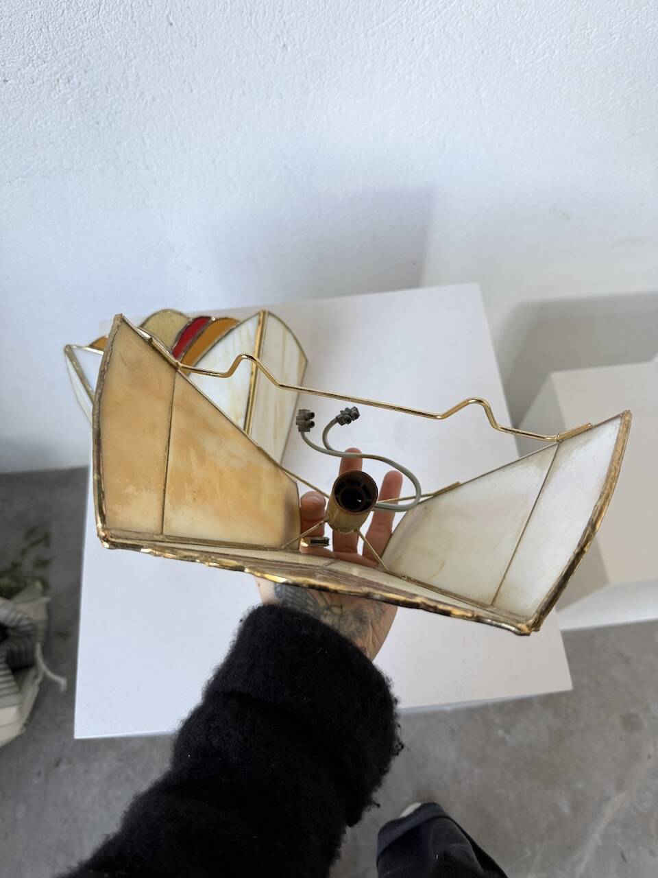 Paire applique style Art Déco verre nacre