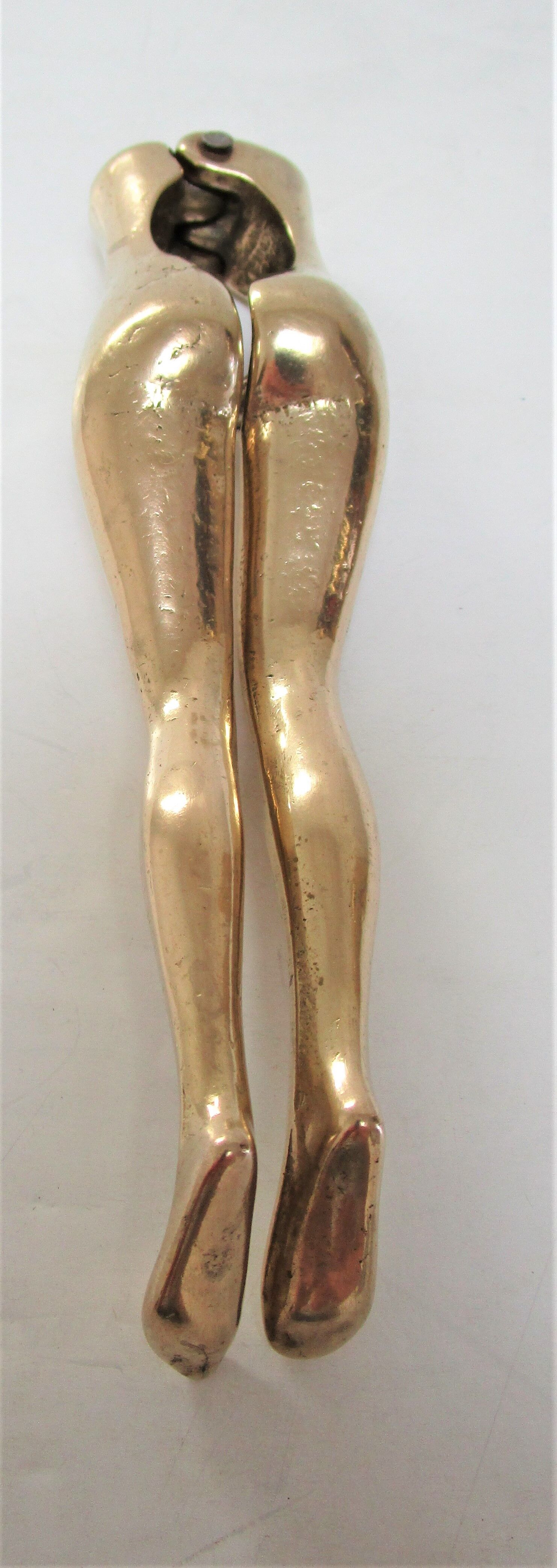 Massive brass anthropomorphic nutcracker vintage woman legs