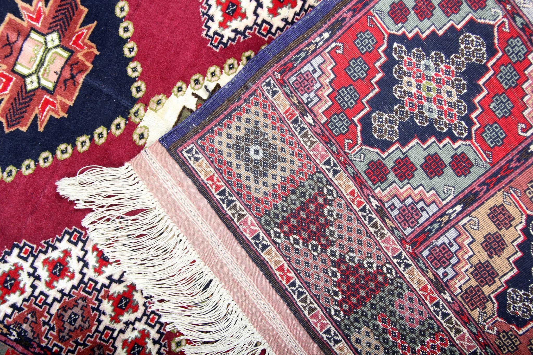 Hand made silk and wool area rug traditional tribal oriental rug- 113x174cm
