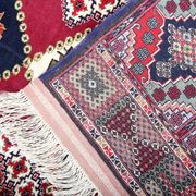 Hand made silk and wool area rug traditional tribal oriental rug- 113x174cm
