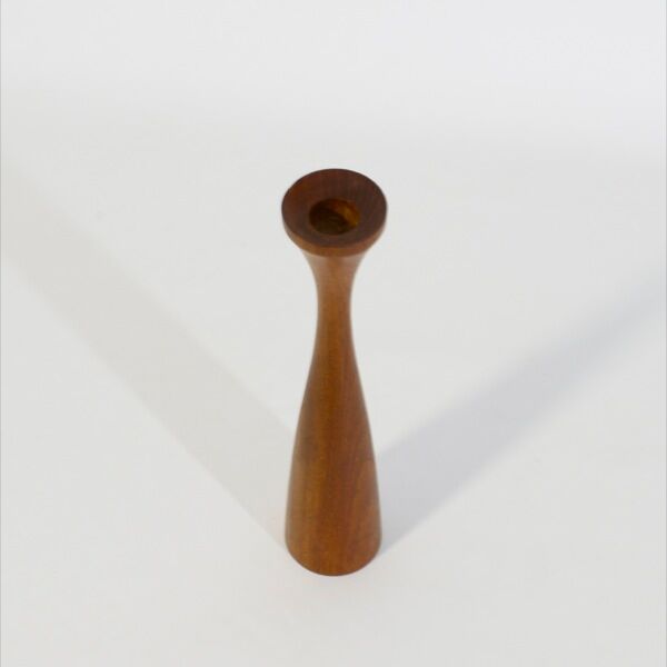 Scandinavian candle holder diabolo teak 1960