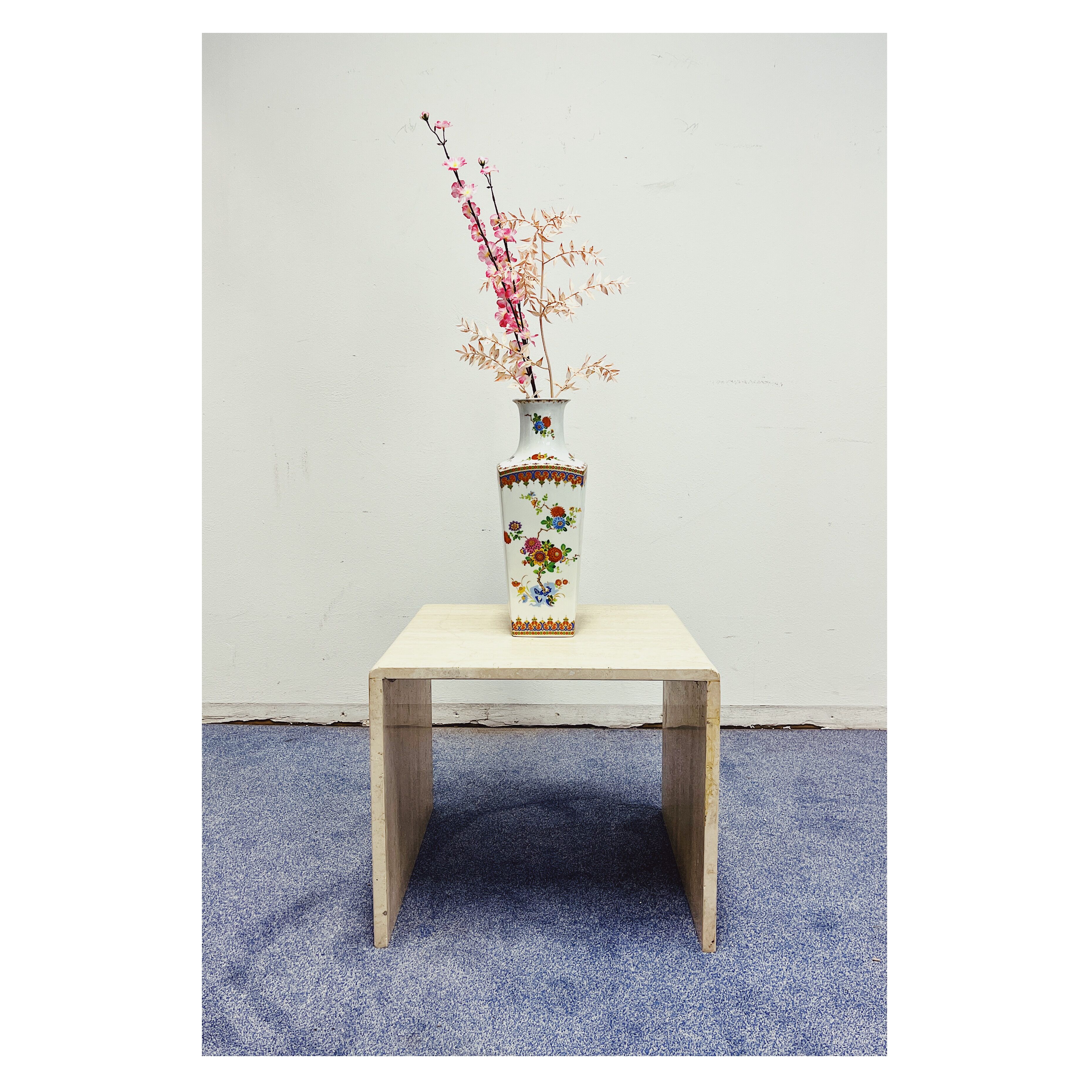 Vintage side table travertine