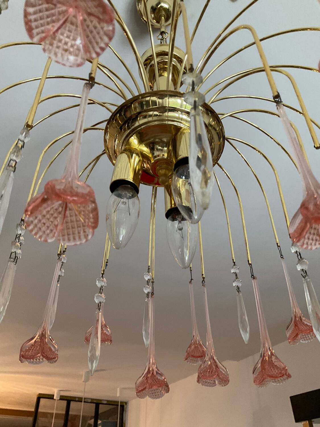 Lustre à pampilles vintage des années 70