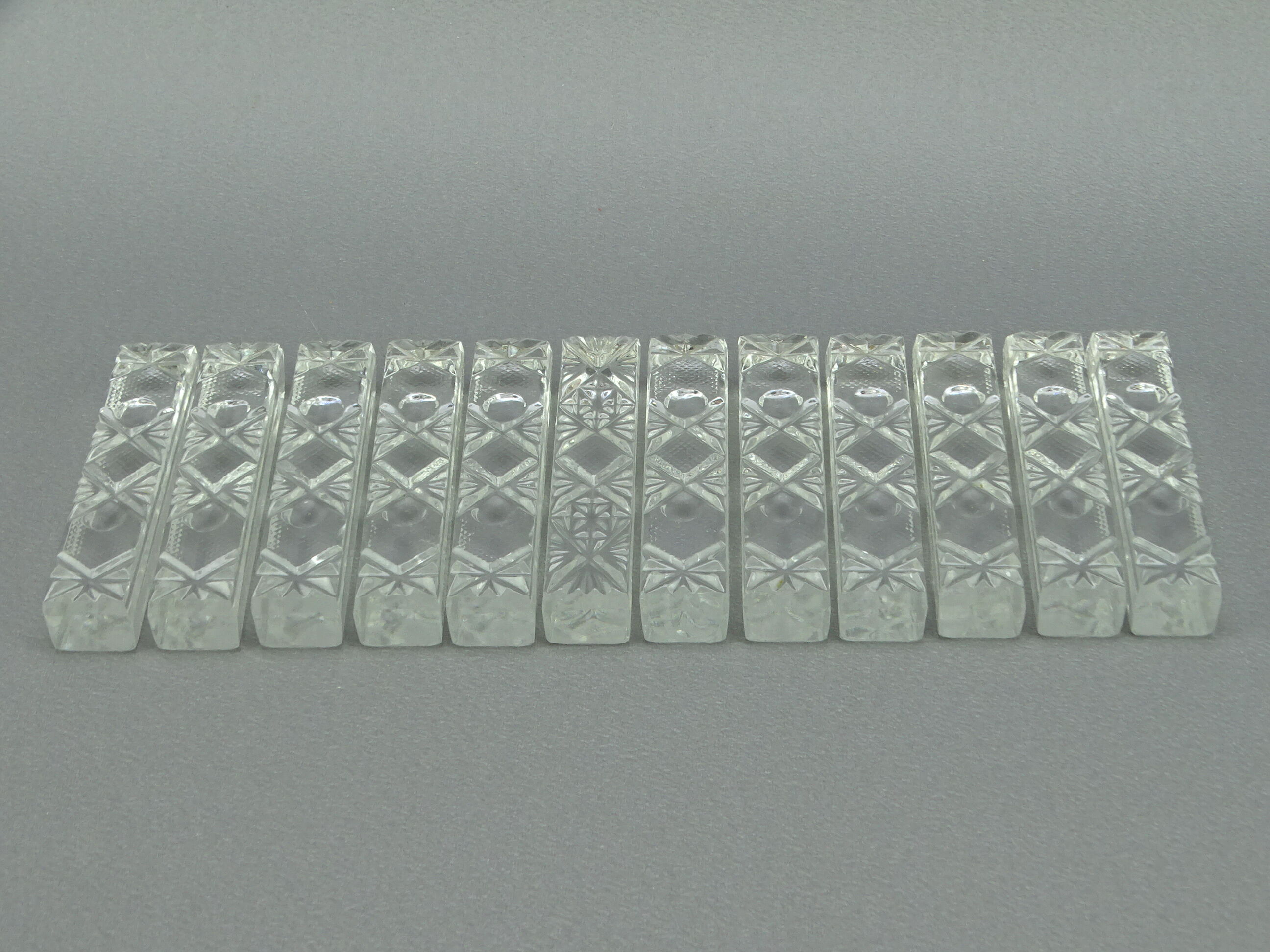 Set of 12 vintage crystal knife holders