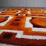Vintage carpet in wool - 'fity shades of orange' - Germany - 1960's