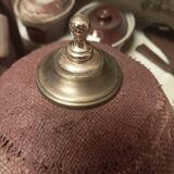 Vintage rattan and chrome metal lamp – 1970s/1980s