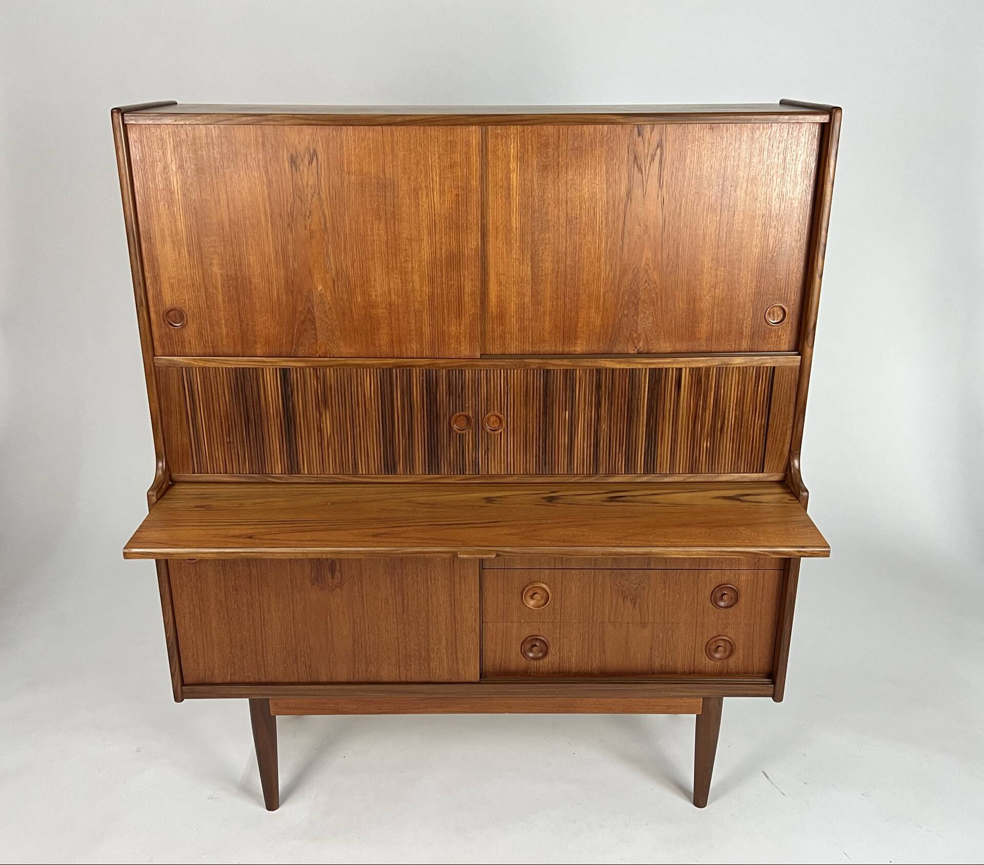 Danish teak highboard cabinet by Johannes Andersen 1960s