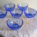 Set of 6 vintage blue bowls by Duralex