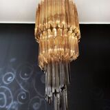 Vintage Italian Murano glass chandelier – 54 smoked prisms
