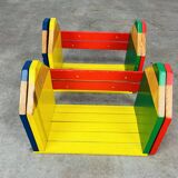 Pair of modular wall pencil shelves by Pierre Sala for children