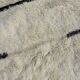 Large Berber M'rirt rug in cream and black wool, Moroccan rug.