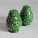 Salt and pepper shaker slurry cabbage leaves
