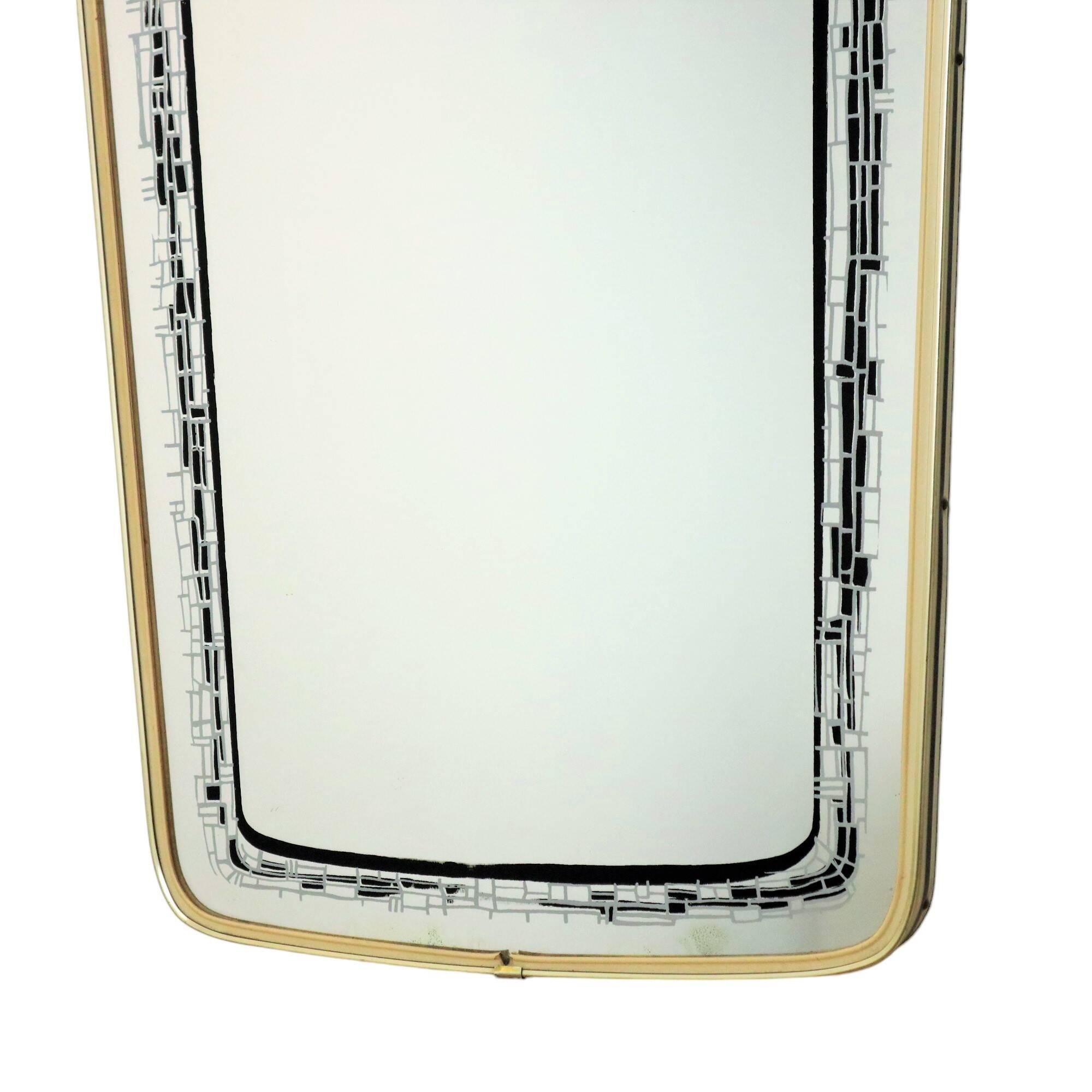 Fifties Rockabilly Mirror Geometric Motif Gold Vintage Design