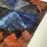 Tapis abstrait scandinave multicolore à poils hauts Rya, Suède, années 1960