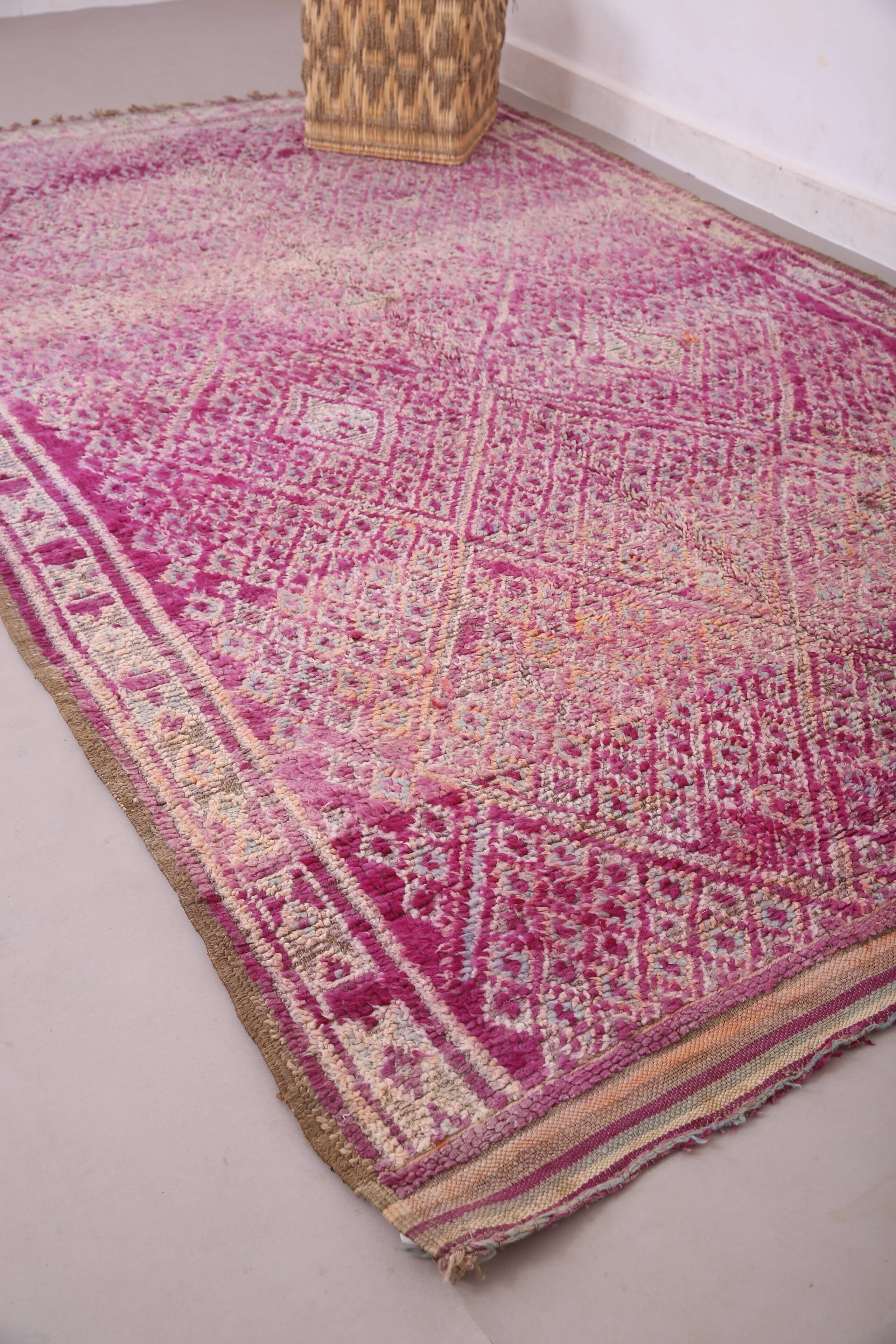 Purple Vintage Moroccan Rug 184 x 294 cm - Handmade Berber Rug - Wool Rug