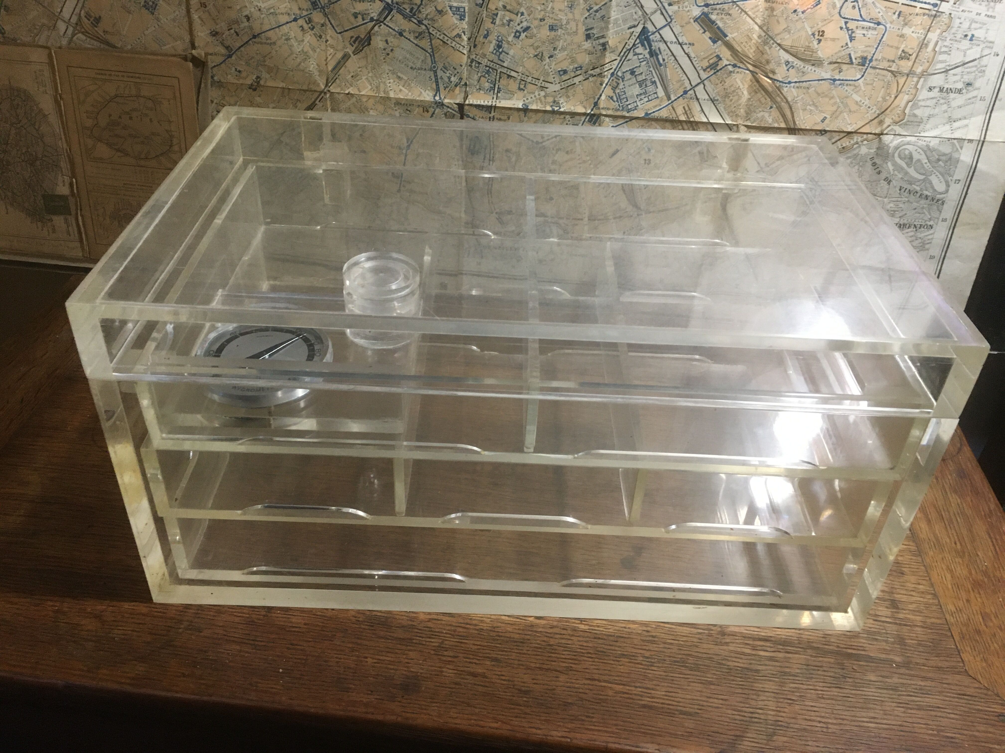 Vintage Plexiglas cigar cellar