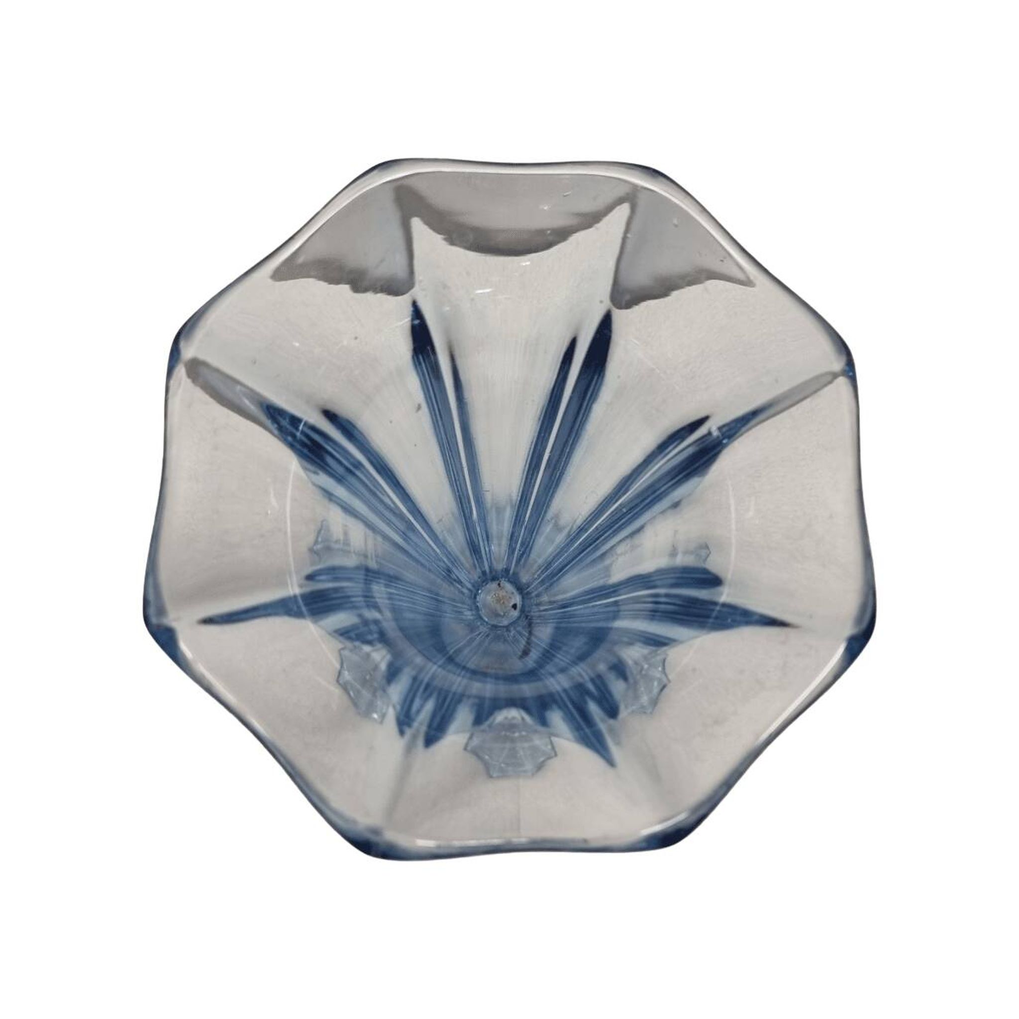 Vase Art Déco en forme de tulipe bleue