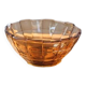 Vintage amber glass fruit bowl with geometric patterns - Art Deco style