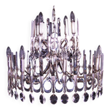 Lustre vintage ovali 12 feux design sciolari chrome métal inox space age