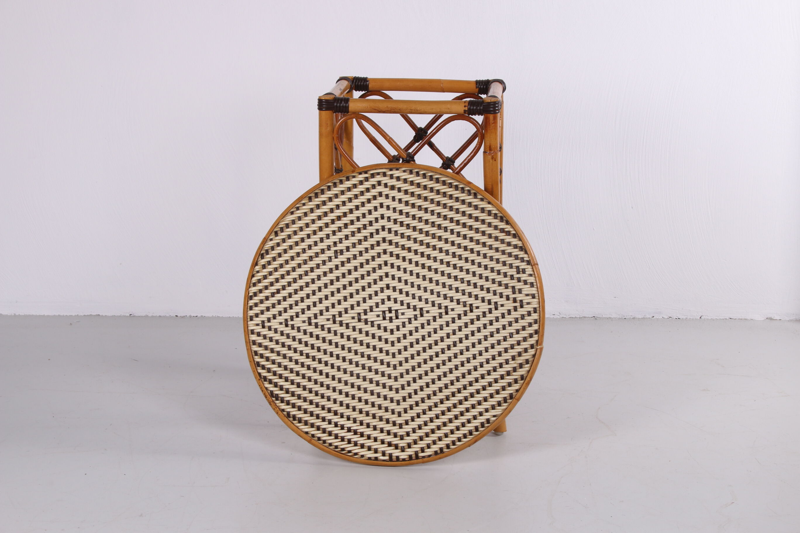 Vintage rattan table bamboo Bohemian style