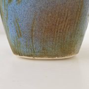Vase vintage en céramique bleue 1960