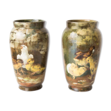 Pair of vases Theodore Lefront late 19th