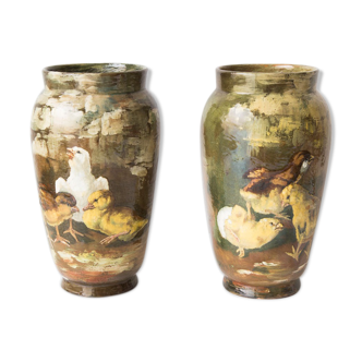 Pair of vases Theodore Lefront late 19th