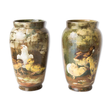 Pair of vases Theodore Lefront late 19th
