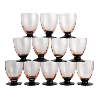 Ensemble de 12 verres à vin en cristal art deco