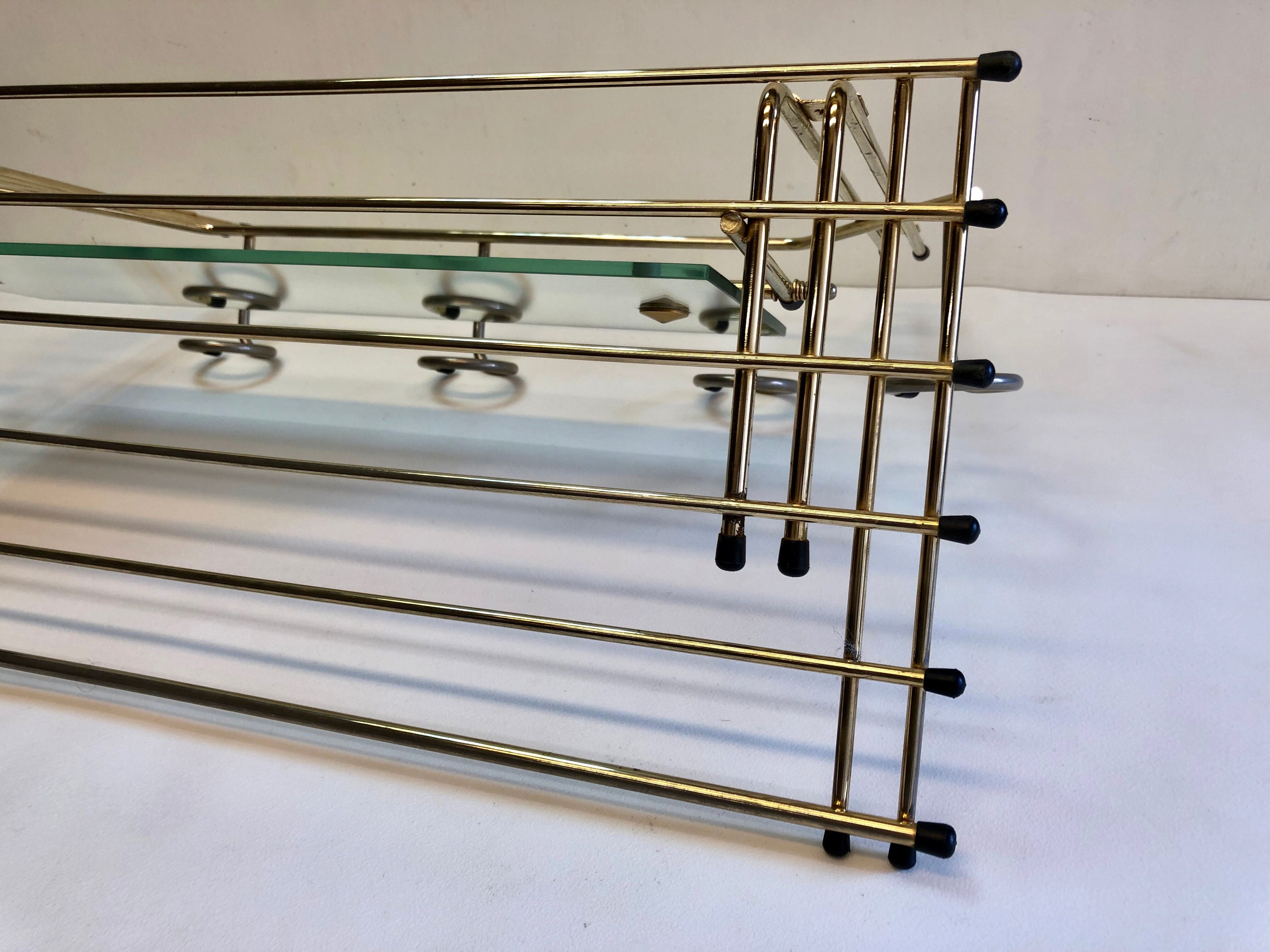Galvano brass swivel mirror coat rack 1963