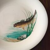 12 fish plates Proceram Cerel Aubagne, 1950s