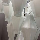 White murano glass polyhedra chandelier, 1970s