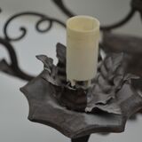 Pair of grey patinated iron wall lamps