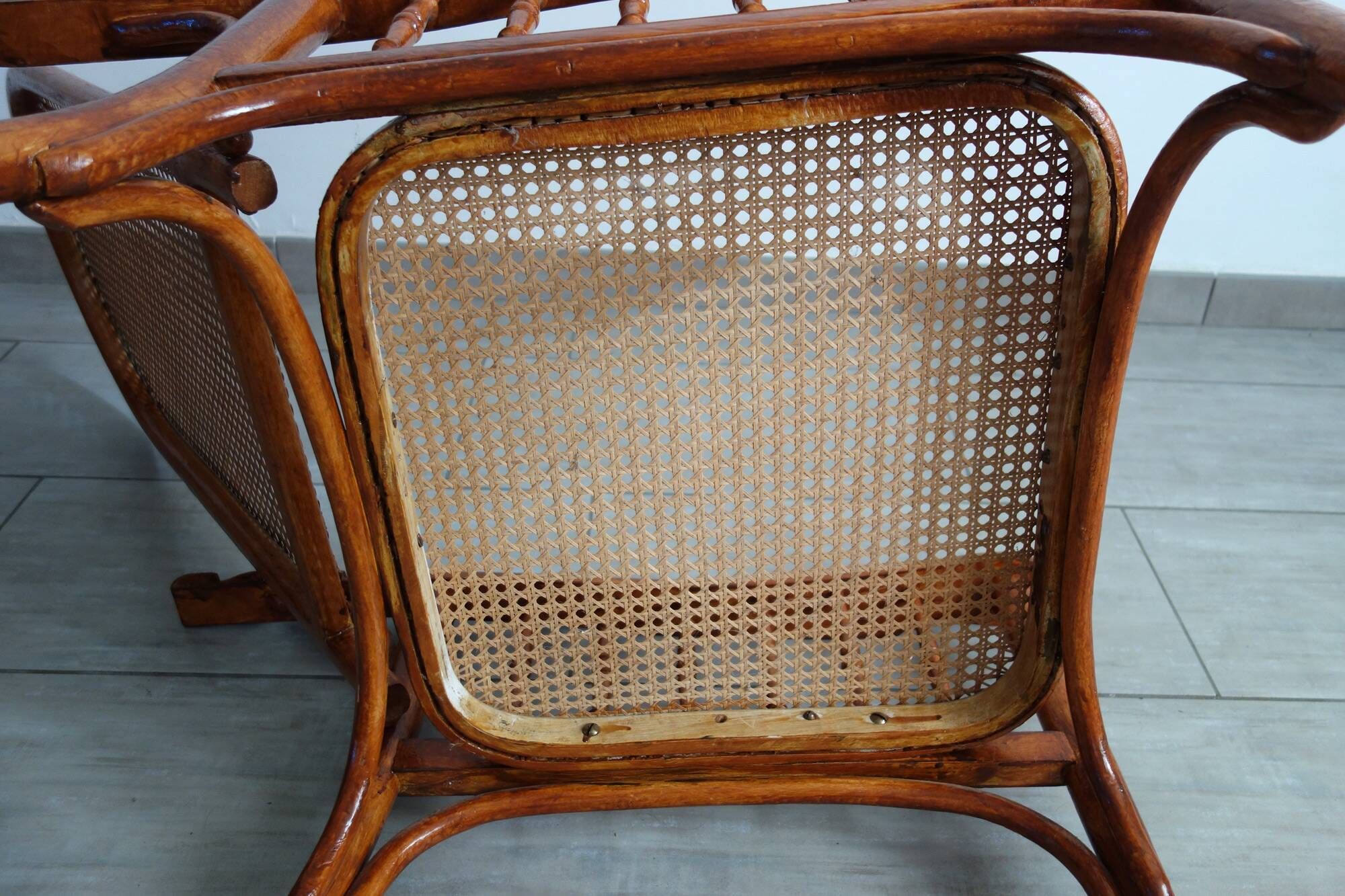 Fauteuil à crémaillère Fischel vers 1900