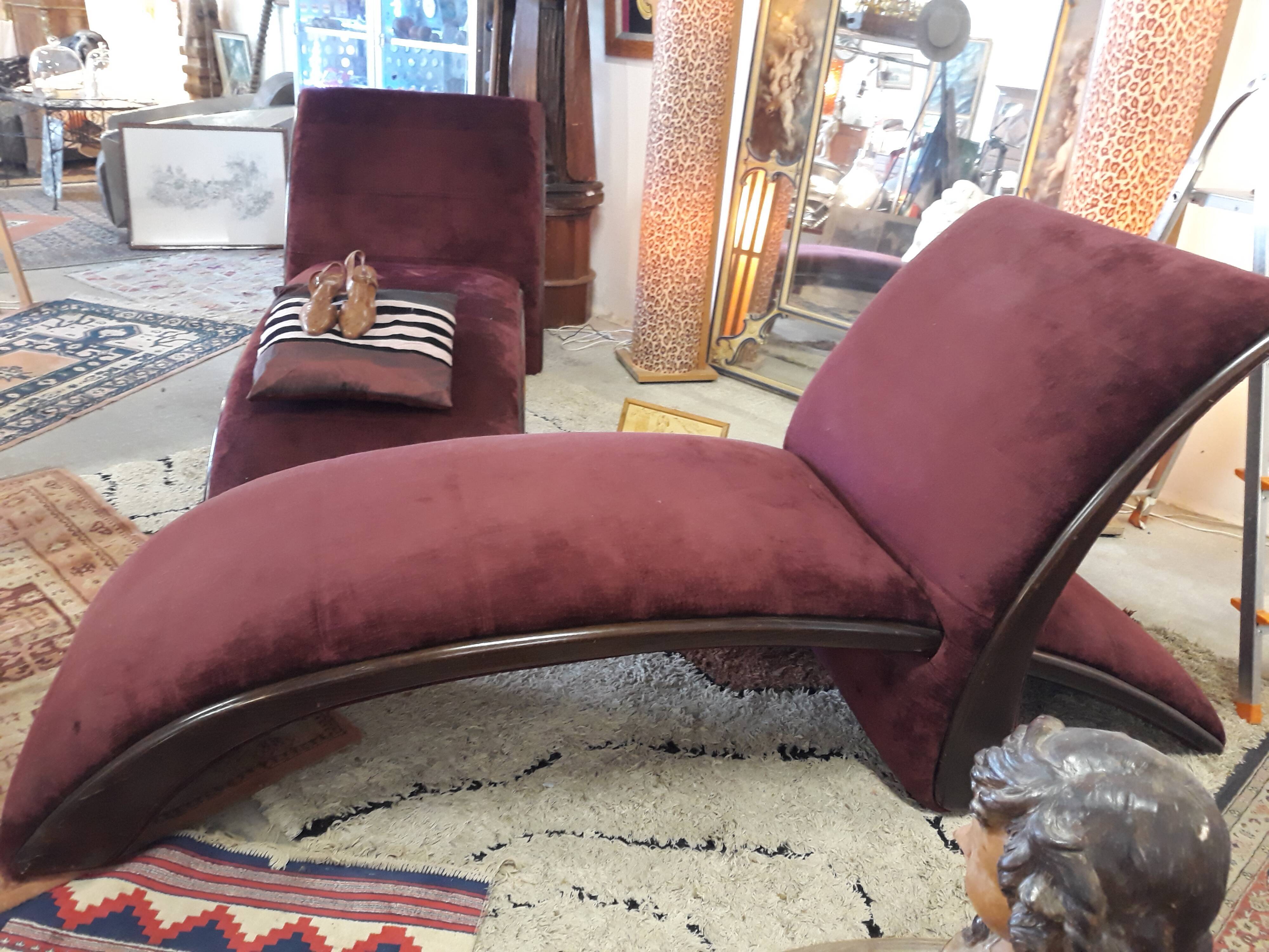 Méridienne en velours