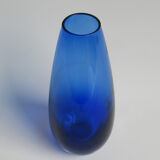 Vintage blue glass vase