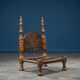 African Carved Wood & Rawhide Side Chair, 19th Century